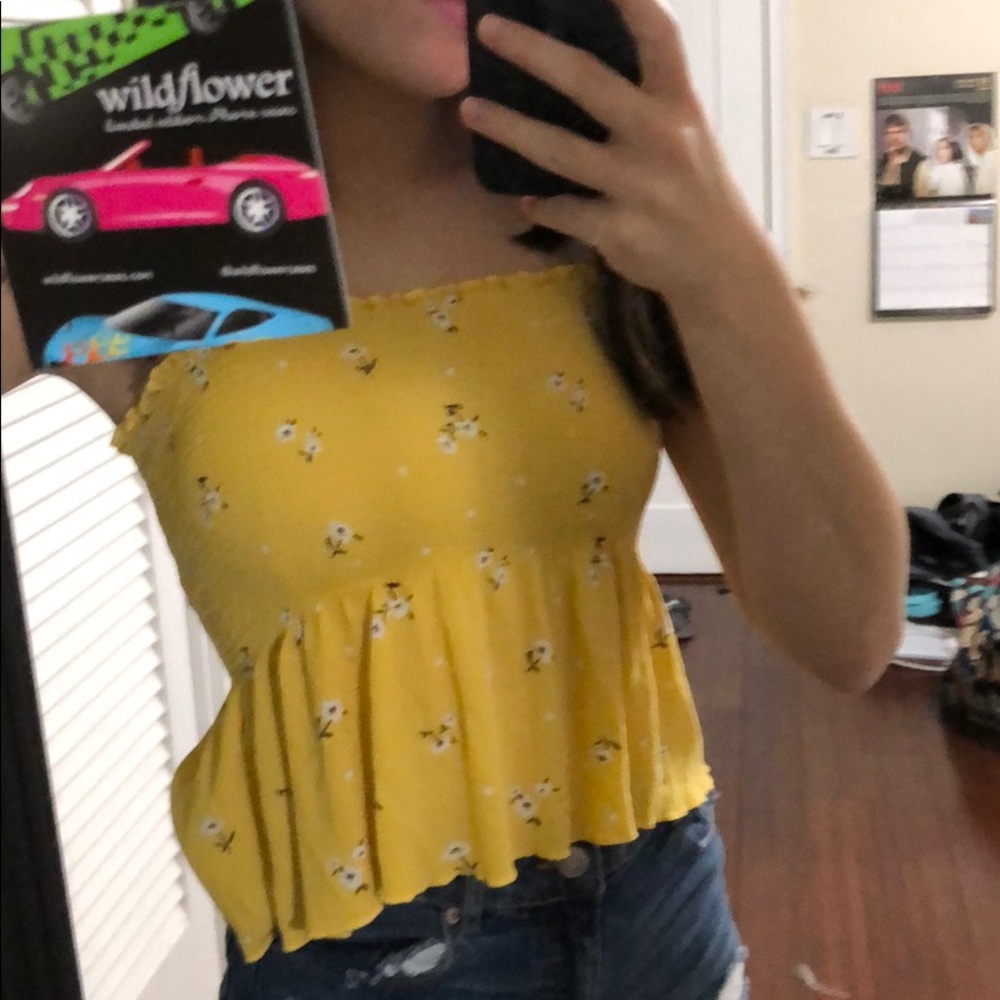 yellow crop top